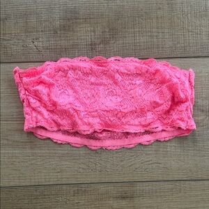 Cosabella Neon Pink Lace Bandeau Bralette size small used condition